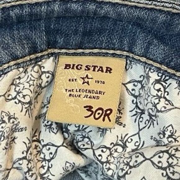 Big Star Maddie Mid Rise Jeans Embroidered Flap Pocket | BootCut | Women Sz. 30 - Picture 9 of 10